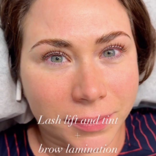 Lash lift and brow lamination combo in Sandy Springs